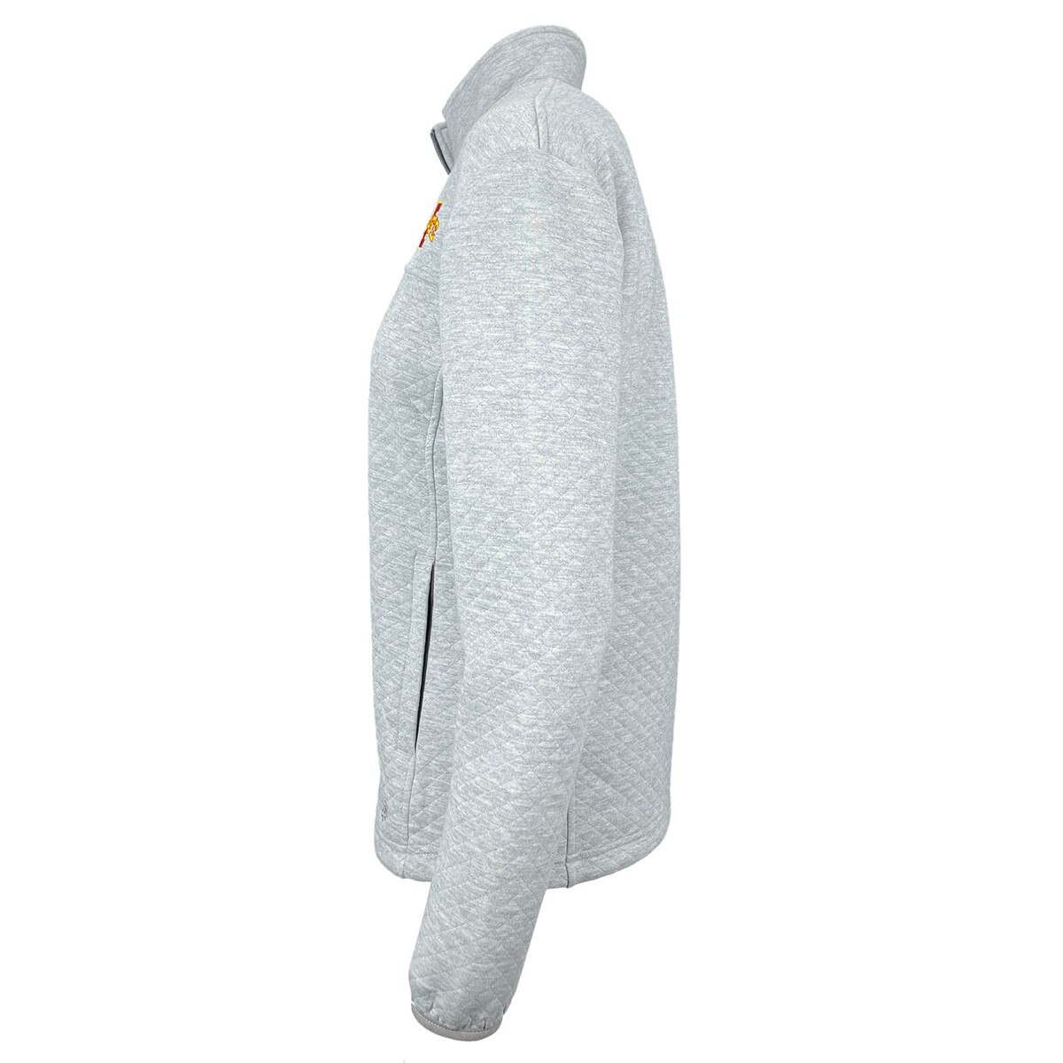 Authentic Brand Women's I-State Gray Quilted Full-Zip Jacket